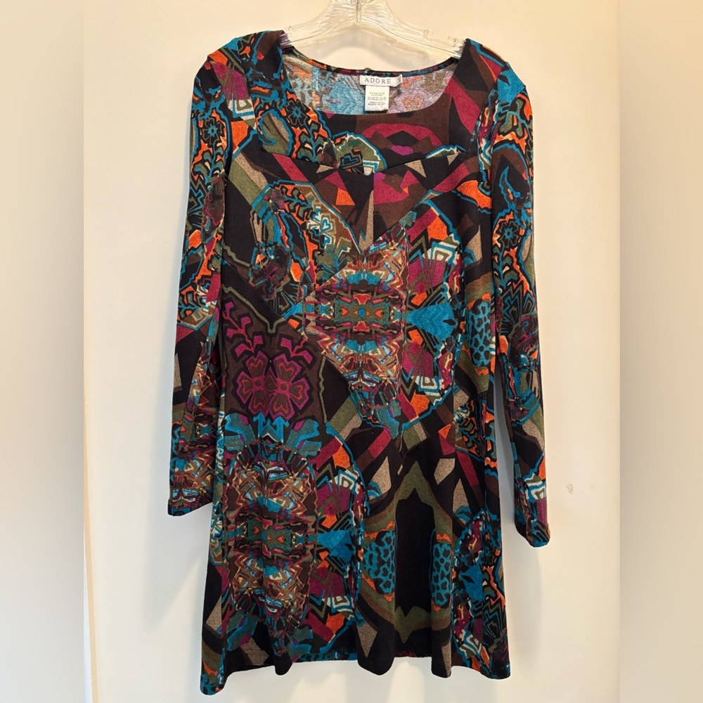 NWT Adore Colorful Long Sleeve Dress/Tunic